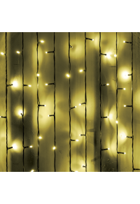240 LED ГУМЕНА ЗАВЕСА СВЕТЛИНА, WW, CONNECT. (MAX 8), СТАБИЛЕН, IP44, 200x100cm, 1,5M ВОДЕЩ КАБЕЛ
