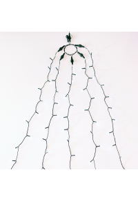 175 LED  СВЕТЛИНИ 5 СТРУНИ x 35 ЛАМПИ CW АДАПТЕР 31VDC IP44 5 * 350cm & 3m ЗЕЛЕН КАБЕЛ
