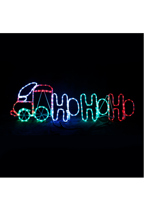 "TRAIN HO HO HO", 204 LED МОТИВ 8.5m 2-ТЕЛЕНО ВЪЖЕ СВЕТЛИНА, MULITCOLOR СВЕТКАВИЦА КОНТРОЛ., IP44, 130X40CM, 1.5m ОЛОВО КАБЕЛ