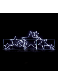 "ЗВЕЗДИ", 264 LED МОТИВ 11m 2-ТЕЛЕНО ВЪЖЕ СВЕТЛИНА, CW СТАБИЛНО, IP44, 87X237CM, 1.5m ОЛОВО КАБЕЛ