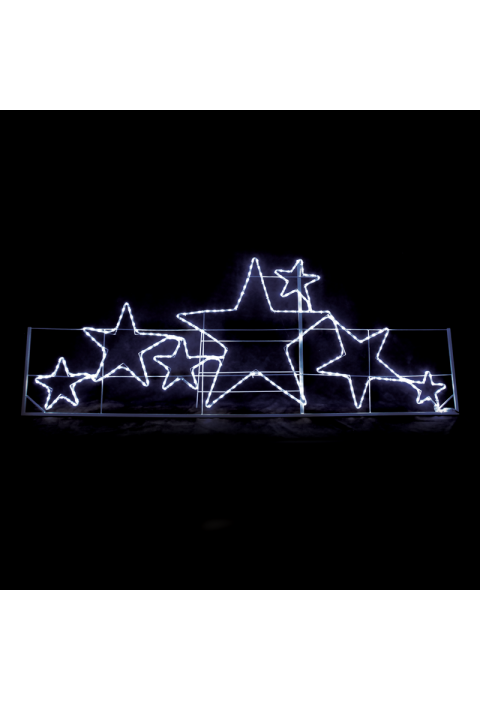 "ЗВЕЗДИ", 264 LED МОТИВ 11m 2-ТЕЛЕНО ВЪЖЕ СВЕТЛИНА, CW СТАБИЛНО, IP44, 87X237CM, 1.5m ОЛОВО КАБЕЛ