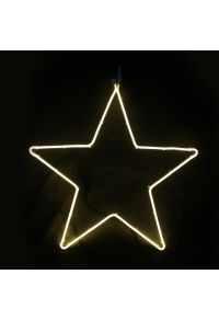 "ЗВЕЗДА", 200 НЕОНОВИ LED МОТИВ 2m ДВОЙНА НЕОНОВА SMD ВЪЖЕНА СВЕТЛИНА, WW STEADY, IP44, 58X54CM, 1.5m LEAD КАБЕЛ