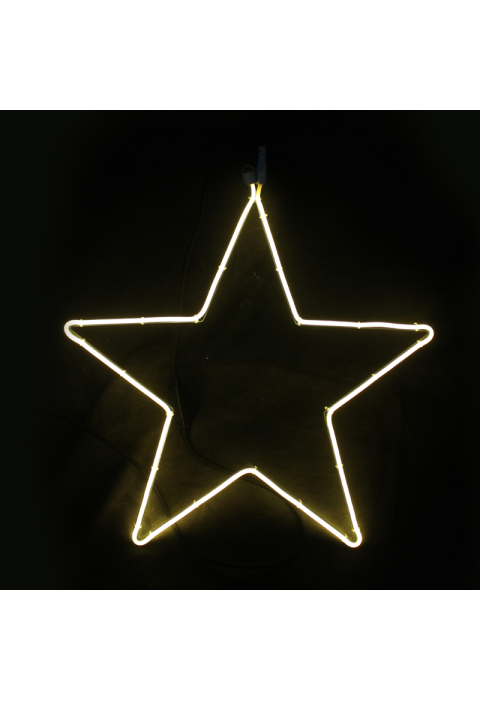 "ЗВЕЗДА", 200 НЕОНОВИ LED МОТИВ 2m ДВОЙНА НЕОНОВА SMD ВЪЖЕНА СВЕТЛИНА, WW STEADY, IP44, 58X54CM, 1.5m LEAD КАБЕЛ