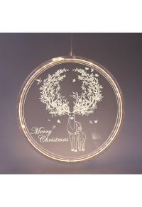 "3D АКРИЛЕН ЕЛЕН",36 WW LED СТАБИЛЕН IP20 21X21.6CM, USB ВОДЕЩ КАБЕЛ