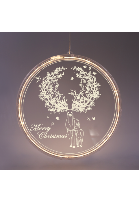 "3D АКРИЛЕН ЕЛЕН",36 WW LED СТАБИЛЕН IP20 21X21.6CM, USB ВОДЕЩ КАБЕЛ