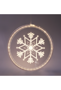 "3D АКРИЛНА СНЕЖИНКА", 36 WW LED СТАБИЛЕН IP20 21X21.6CM, USB ВОДЕЩ КАБЕЛ