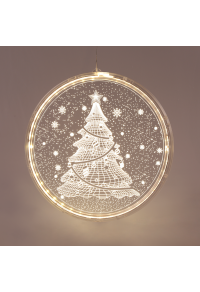 "3D АКРИЛНА КОЛЕДНА ЕЛХА",36 WW LED STEADY IP20 21X21.6CM, USB ВОДЕЩ КАБЕЛ