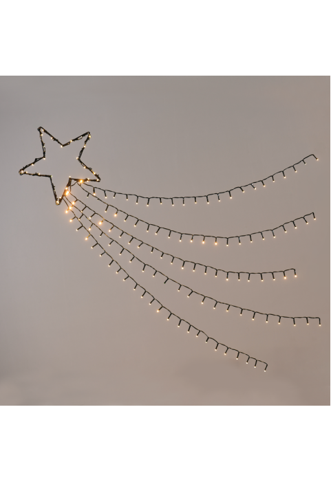 "SHOOTING STAR, 5 РЕДА", 150 WW LED 8 ФУНКЦИИ, ADAPT (4.5VDC) IP44 30cm (1m ROW), 5m. LEAD CABLE