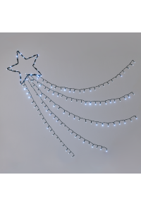 "ПАДАЩА ЗВЕЗДА, 5 РЕДА", 150 CW LED 8 ФУНКЦИИ, АДАПТИРАЙТЕ (4.5VDC) IP44 30cm (1m ROW), 5m. LEAD КАБЕЛ