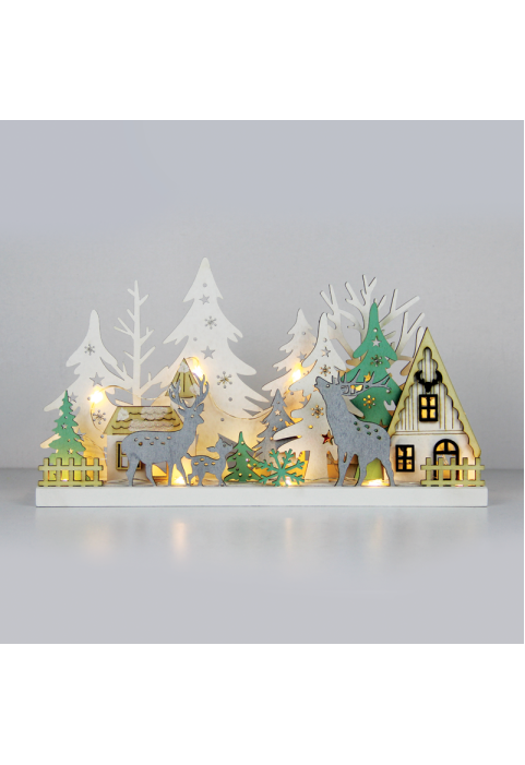 "ДЪРВЕНИ X-MAS 3" 15 МИНИ ЛЕД WW L / KIA MP / RIES (2AAA) IP20 30X5.7X16.5CM