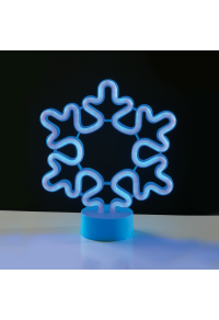 СНЕЖИНКИ, НЕОНОВИ LED СВЕТЛИНИ С БАТЕРИЯ (3xAA)/USB, СИН, IP20, 21x8.5x25cm