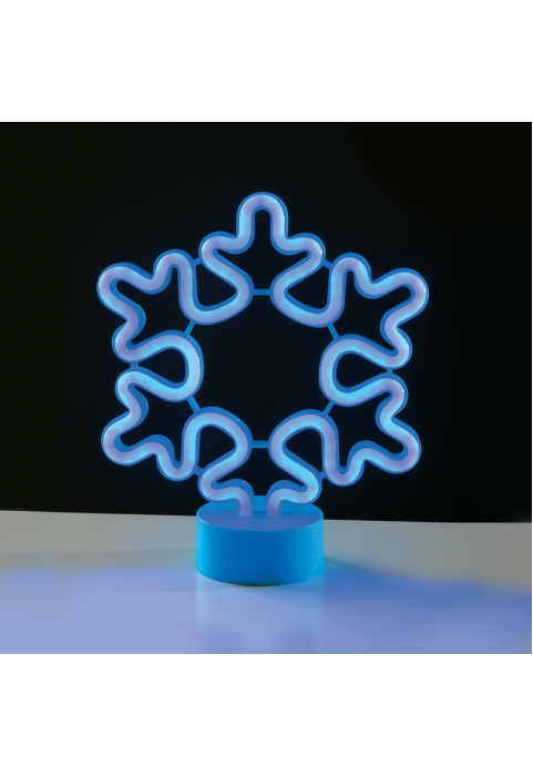 СНЕЖИНКИ, НЕОНОВИ LED СВЕТЛИНИ С БАТЕРИЯ (3xAA)/USB, СИН, IP20, 21x8.5x25cm