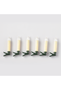 "6 БЕЛИ МИНИ КЛИПОВЕ СВЕЩИ", 6 * 1 LED СВЕТЛИНИ ПРИЛЕП. (6 * AAA), WW, IP20, φ1.5X10.5cm