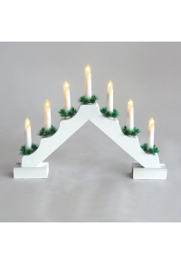 "7 БЯЛА ДЪРВЕНА СВЕЩ МОСТ", 7 LED СВЕТЛИНИ ПРИЛЕП. (2XAA), WW, IP20, 39X4.5X30CM