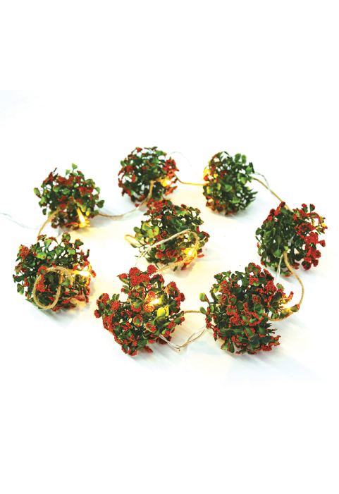 "XMAS ГИРЛЯНД", 8 LED НИЗ СВЕТЛИНИ ПРИЛЕП. (2xAA), WW, IP20, 140 + 100cm, TRAN / NT КАБЕЛ