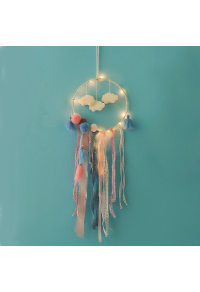 MULTICOLOR DREAMCATCHER", 10 МИНИ LED СВЕТЛИНИ С БАТЕРИИ (2xCR2032), ТОПЛО БЯЛО, IP20, φ20x70cm, ПРОЗРАЧЕН КАБЕЛ