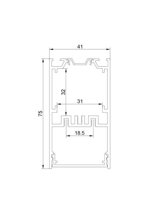 AISH BLACK ALUMINUM PROFILE WITH OPAL COVER 2.5m/pc