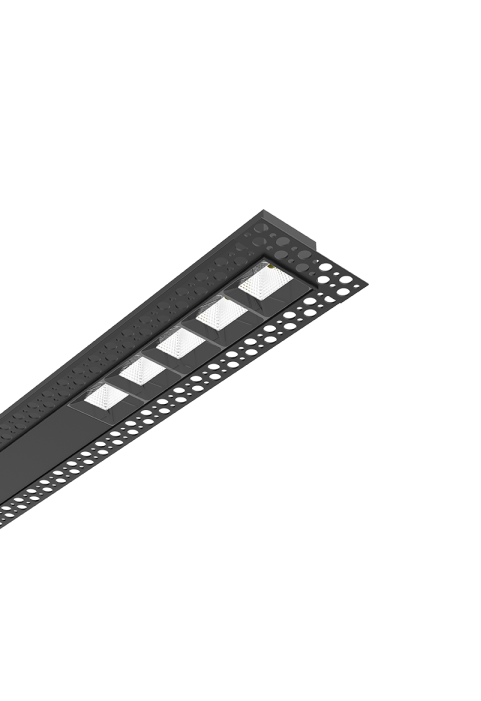 AISH BLACK ALUMINUM TRIMLESS PROFILE 2.5m/pc WITHOUT COVER
