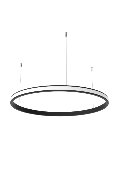 ORIO BLACK ALUMINUM PROFILE WITH OPAL PC DIFFUSER OUTWARD Φ1200