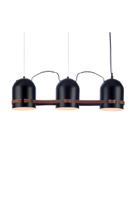 ПЕНДЕЛ 3X27 "ENOLA" ЧЕРЕН МЕТАЛ + КОЖА 16X65XH120CM