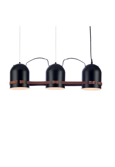 ПЕНДЕЛ 3X27 "ENOLA" ЧЕРЕН МЕТАЛ + КОЖА 16X65XH120CM
