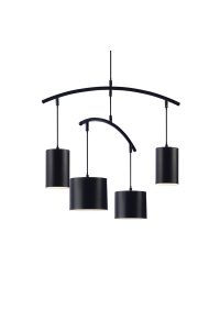 ПЕНДЕЛ 4X27 "ESCALA" ЧЕРЕН МЕТАЛ + КОЖА Φ60XH150CM