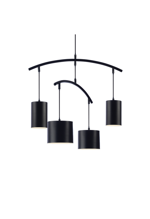 ПЕНДЕЛ 4X27 "ESCALA" ЧЕРЕН МЕТАЛ + КОЖА Φ60XH150CM