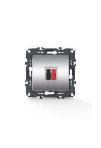 PRIME SINGLE AUDIO SOCKET SCREWLESS 36-230VAC IP20 MATT ALUMINUM