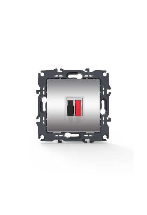 PRIME SINGLE AUDIO SOCKET SCREWLESS 36-230VAC IP20 MATT ALUMINUM