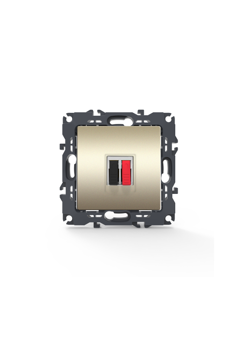 PRIME SINGLE AUDIO SOCKET SCREWLESS 36-230VAC IP20 MATT CHAMPAGNE