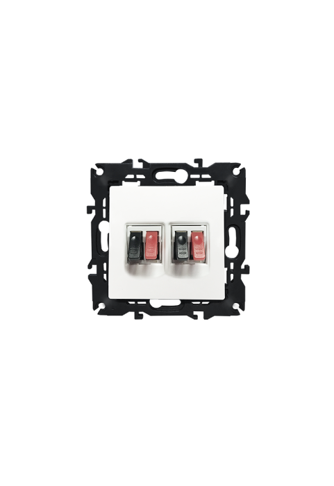 PRIME DOUBLE AUDIO SOCKET SCREWLESS 36-230VAC IP20 WHITE
