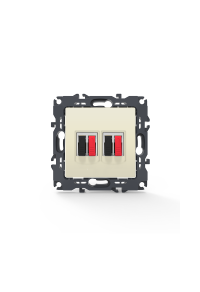 PRIME DOUBLE AUDIO SOCKET SCREWLESS 36-230VAC IP20 IVORY