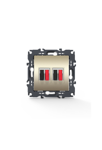 PRIME DOUBLE AUDIO SOCKET SCREWLESS 36-230VAC IP20 MATT CHAMPAGNE