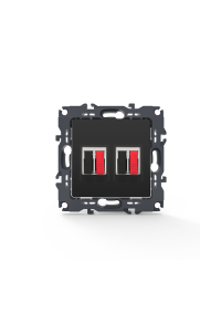 PRIME DOUBLE AUDIO SOCKET SCREWLESS 36-230VAC IP20 MATT ANTHRACITE
