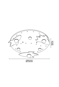 ДЕТСКИ ПЛАФОН 18W 3000K 1440LM ЧАС MDF D50XH11CM