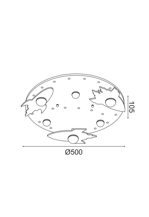 ДЕТСКИ ПЛАФОН 18W 3000K 1440LM ЧАС MDF D50XH11CM