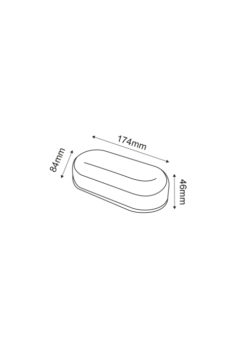 ФАСАДЕН АПЛИК PC 230V AC IP66 12W 1070lm 3000K 180° Ra80