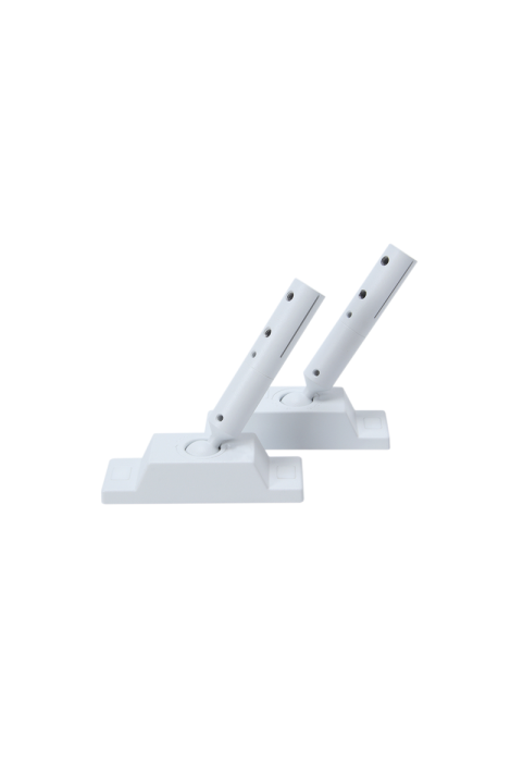 ROOFPATH SET OF 2PCS WHITE BASE HOLDER WITH 45° ADJUSTABLE ROD