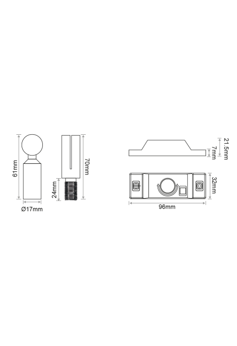 ROOFPATH SET OF 2PCS WHITE BASE HOLDER WITH 45° ADJUSTABLE ROD