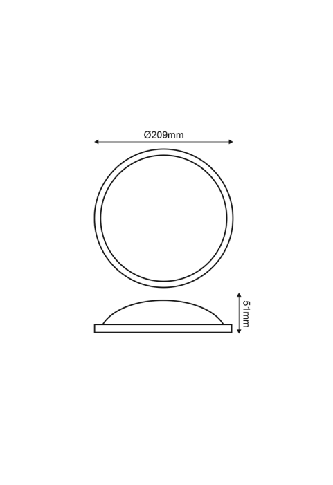 LED PC WHITE CEIL LUMINAIRE 230V AC IP65 20W 1750lm 4000K 110° Ra80
