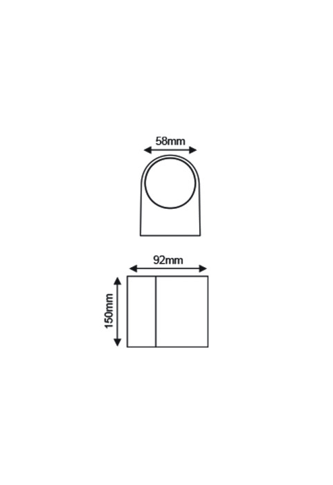 GU10 WALL LUMINAIRE PLASTIC 230V AC DARK GREY IP65 MAX.2X3W LED