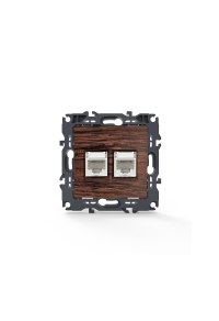 PRIME TELEPHONE SOCKET 2xRJ11 CAT3 IP20 WOOD