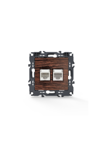 PRIME TELEPHONE SOCKET 1xRJ11 CAT3 IP20 & LAN SOCKET 1xRJ45 CAT6 UTP IP20 WOOD