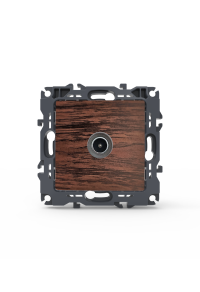 PRIME TV SOCKET END-LINE MALE CONNECTOR & SURGE PROTECTION IP20 WOOD