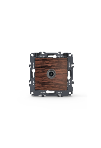 PRIME TV SOCKET THROUGH-LINE MALE CONNECTOR & SURGE PROTECTION IP20 WOOD