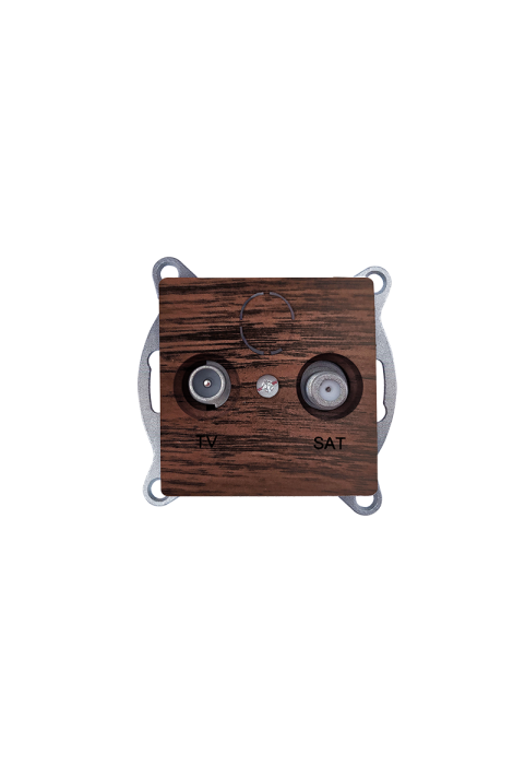 PRIME TV-SAT SOCKET END-LINE MALE & F CONNECTOR SURGE PROTECTION IP20 WOOD