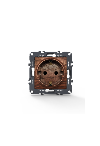 PRIME SCHUKO SOCKET WITH SAFETY SHUTTER 1x2P+E 16A 250VAC IP20  WOOD