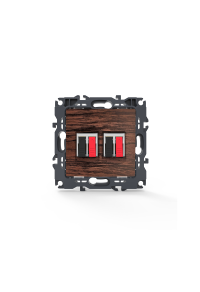PRIME DOUBLE AUDIO SOCKET SCREWLESS 36-230VAC IP20 WOOD