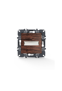 PRIME 1 GANG PUSH BUTTON & NAMEPLATE LED LAMP (12VAC) SCREWLESS 1P 10A 250VAC IP20 WOOD