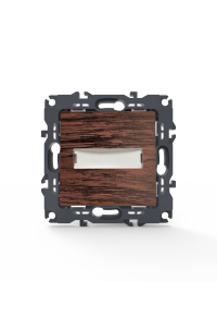 PRIME 1 GANG PUSH BUTTON & NAMEPLATE LED LAMP (12VAC) SCREWLESS 1P 10A 250VAC IP20 WOOD